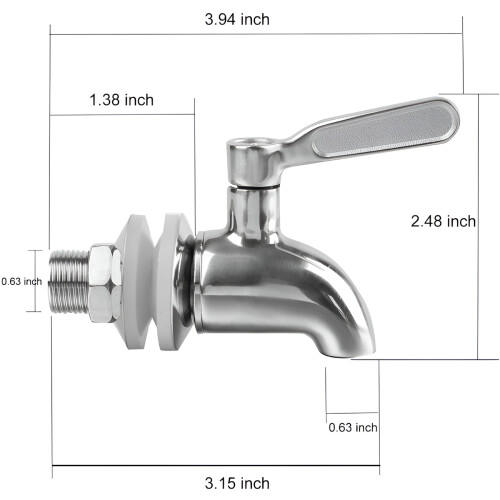 Rustfrit stål drikkevaredispenser-tap (2-pak) 1
