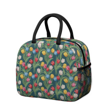 Sac à lunch isotherme à motif floral pour femme – étanche, 27 cm