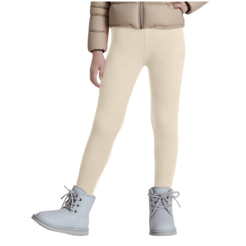 Yogaleggings med fleecefor til piger, elastisk talje, efterår/vinter