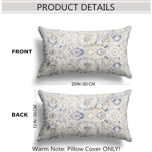 Fodere per cuscini boho geometriche tribali giallo blu 2 pezzi 1