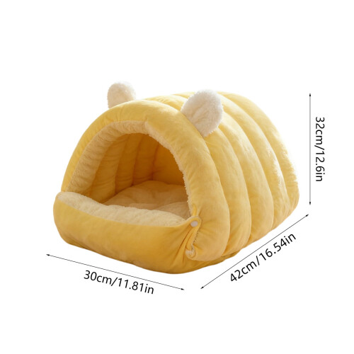 Niche d'hiver lavable et douillette pour petits chiens 2