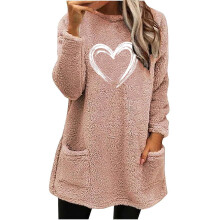 Damen-Sweatshirt mit überschnittenen Schultern und langen Ärmeln, einfarbig