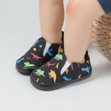 Casual Shoes for Youth Dinosaur Print Flat Sole Breathable Soft Sole Walking Outdoor Running Artificial Leather Upper Everyday Wear