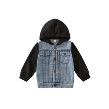 Toddler Baby Boy Hooded Jacket Long Sleeve Single-Breasted Denim Coat with Pockets 18M 24M 2T 3T 4T 5T 6T Kids Fall Casual Outwear
