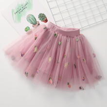 Mini saia de tule para meninas pequenas, fofa para festa e dança, em tule liso com bordado de flores, roxa.