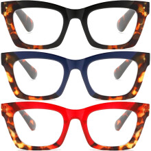 Übergroße quadratische Lesebrille mit Blaulichtfilter