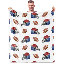 Plaid de football (102 x 127 cm) – Flanelle douce et moelleuse, pour enfants, adolescents et adultes, cadeau idéal pour les fans de football :