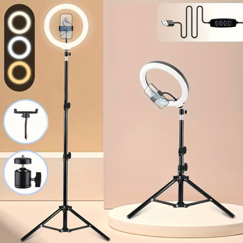 Ring Light LED de 18 polegadas com suporte, bolsa de transporte e celular. 2