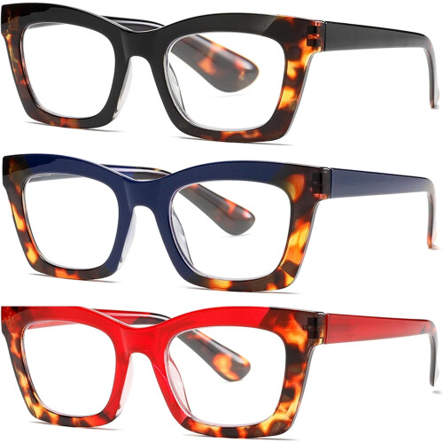 Übergroße quadratische Lesebrille mit Blaulichtfilter 1