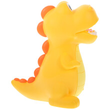 Detská úložná dekorácia s dinosaurom v žltej vinylovej pokladničke