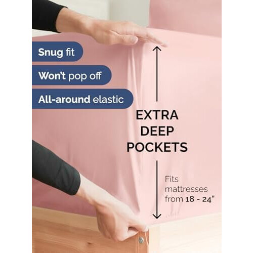 Drap-housse blanc King – Extra profond 18–24 pouces, 1