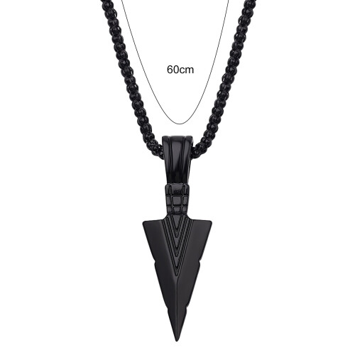 2 τεμάχια κολιέ με κρεμαστό κόσμημα Arrowhead για άνδρες, vintage κράμα αλυσίδας, κολιέ με 1