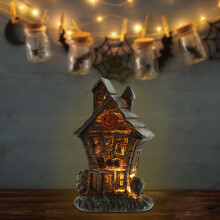 Veilleuse crâne d'Halloween – Décoration en bois pour la maison