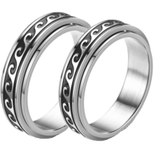 Anello antistress da donna in acciaio inossidabile DESIGNICE per alleviare l'ansia, anello personalizzato per il pollice, Wave6Design – Compatibile