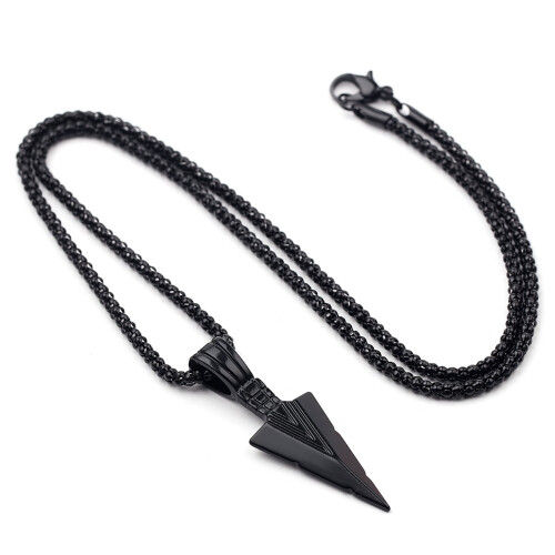 2 τεμάχια κολιέ με κρεμαστό κόσμημα Arrowhead για άνδρες, vintage κράμα αλυσίδας, κολιέ με 2