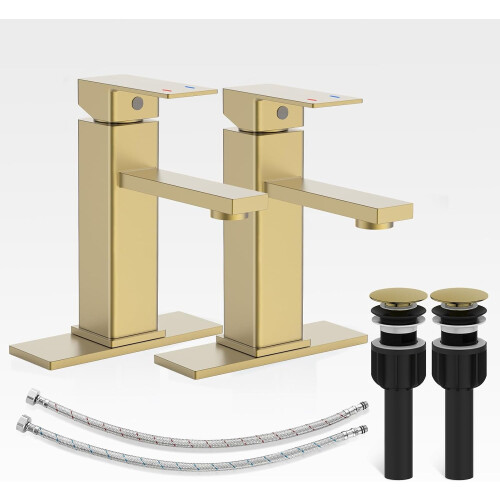 Matte Black Bathroom Faucet Set with Pop Up Drain