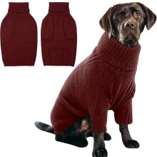 Thermal Knit Dog Sweater, Turtleneck Pet Sweatshirt for Extra Large Dogs – Stretchy Cold Weather Outfit (XS), Compatible with Big Dogs