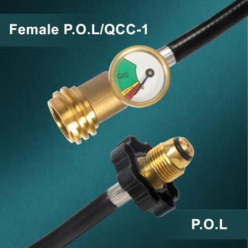 3,6 meter lange propaanslang met manometer, QCC-1 naar POL 1