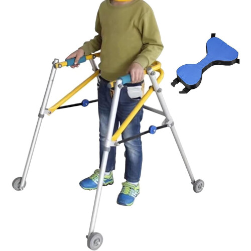 Children Walker with Height Adjustable Frame, Lightweight Folding Rollator for Rehab Training Small