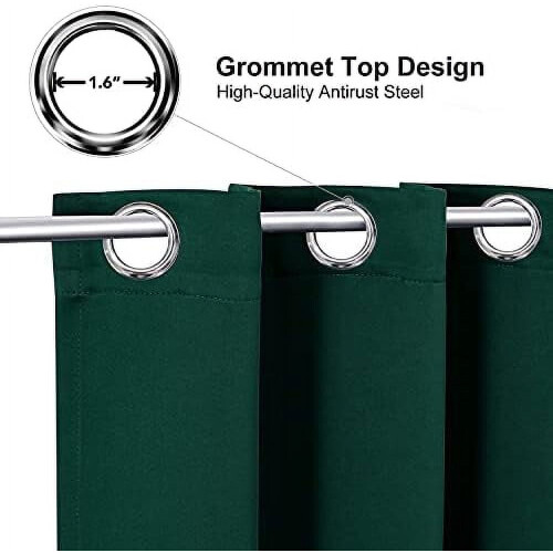 Forest Green Grommet Curtains 42x63in 2-Pack 2