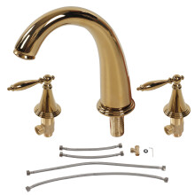 Sophisticated Solid Brass Construction Faucets, High-Flow Ceramic Valve Faucets, Polished Brass Bathroom Sink Tap with Two-Handle Deck Mount,