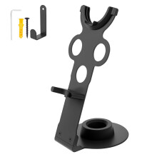 Hair Dryer Holder Stand Carbon Steel Black Wall Mounted Organizer with Magnetic Nozzle Storage
