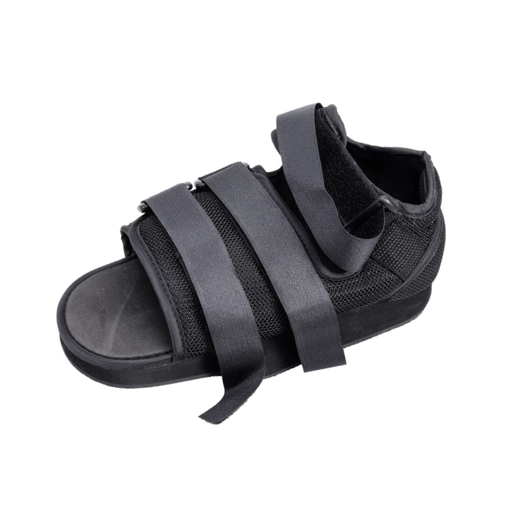 Black Medical Walking Shoe With Forefoot Stabilization For Post Surgical Foot Injury Â
