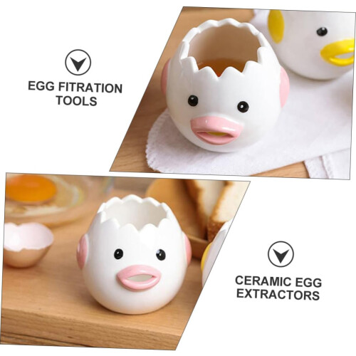 Ceramic Egg Separator with Cute Chicken Design, Wear Resistant Kitchen Tool for Cooking and Baking 1