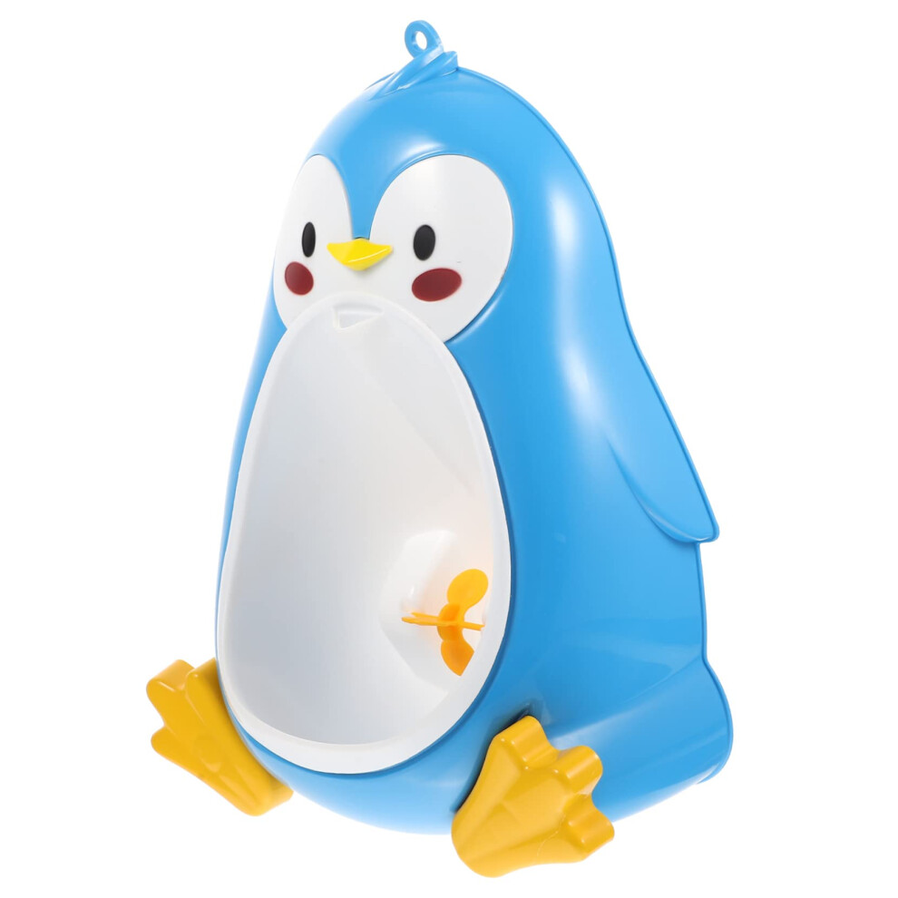 Penguin Potty Training Urinal for Toddler Boys Wall Mounted with Rotating Water Wheel and Removable Cup