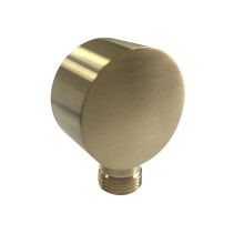Brushed Gold Shower Head Connector Wall Mounted Brass Arm Bracket Easy Clean Fingerprint Resistant