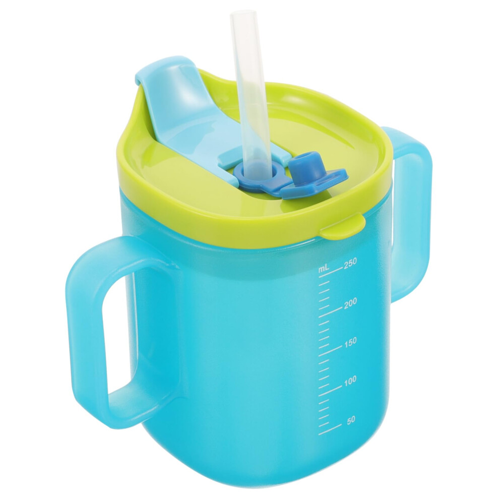 Spill Proof Cup for Elderly and Disabled with Lid and Flexible Silicone Straw, Easy to Clean