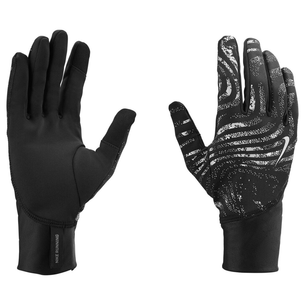 Nike (L, ) Mens Pacer Midweight Reflective Gloves Black