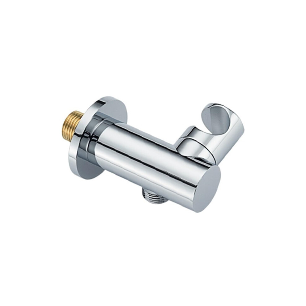 Adjustable Chrome Shower Head Holder With Outlet, Brass Elbow Bracket For Bathroom Bidet Sprayer 9053599575726