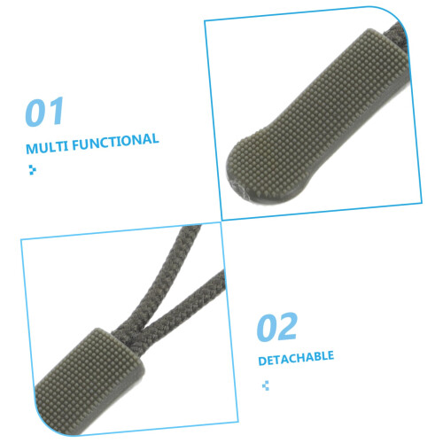 20pcs Olive Green Zipper Pull Replacement Kit for Backpacks Jackets Outdoor Gear Quick 2