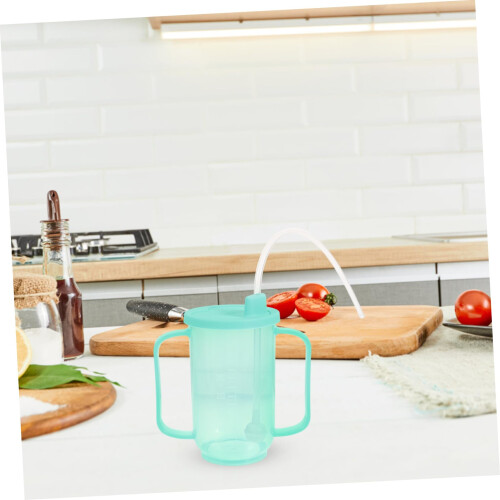 Spill Proof Drinking Cup with Straw for Elderly, Unbreakable Feeding Cup for Bedridden Adults 2