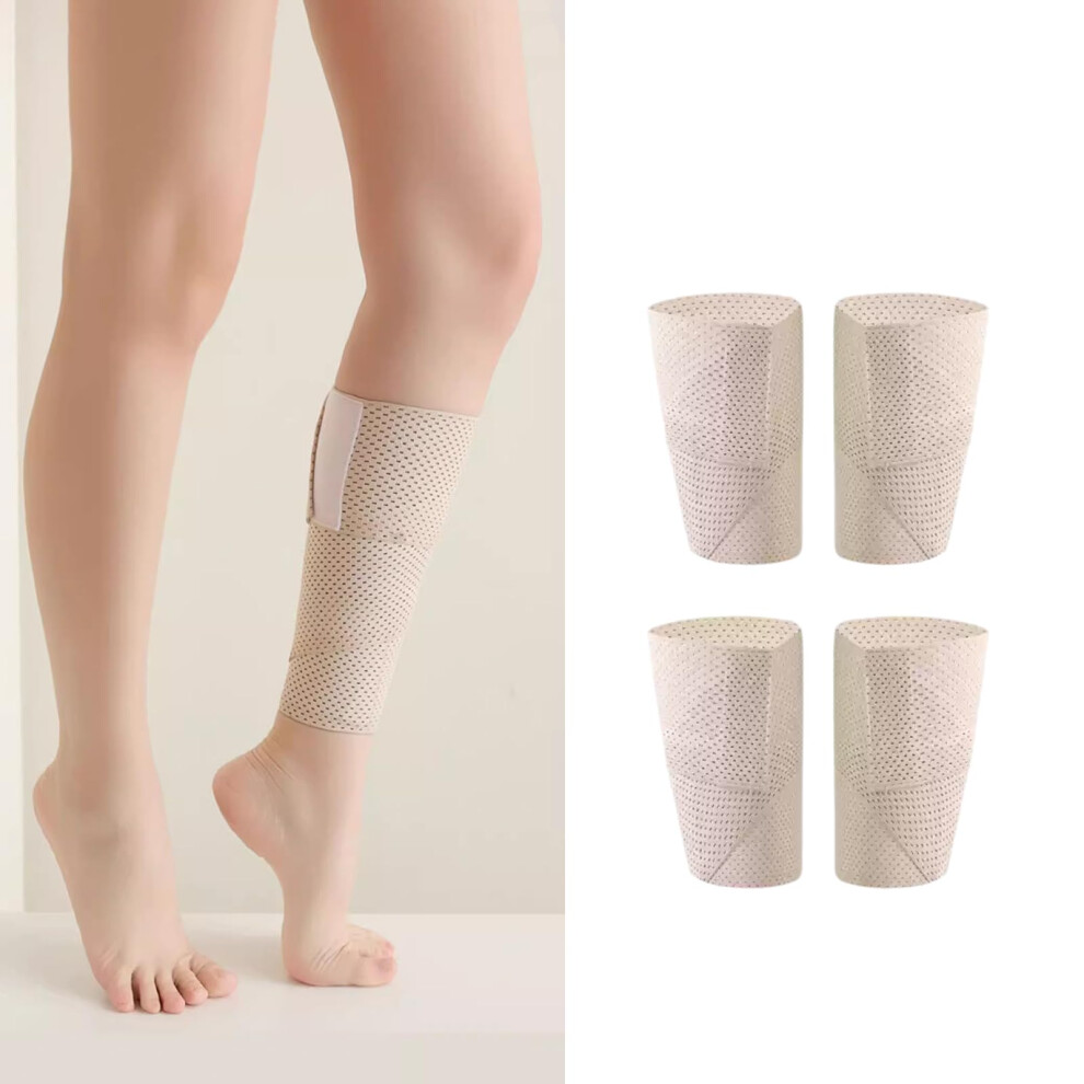 Beige Compression Leg Sleeve 2 Pairs Graduated Support For Varicose Veins Running And Work