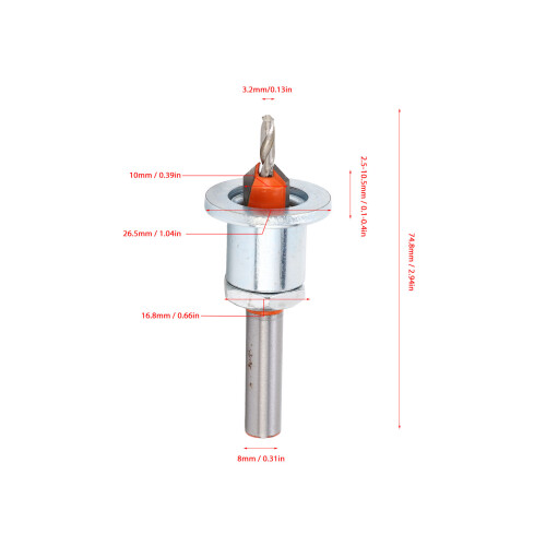 Adjustable Alloy Steel Countersink Drill Bit 8x10x3.2 Durable 1