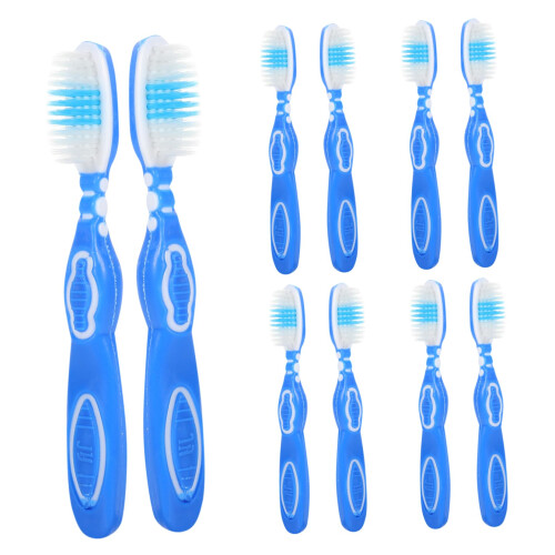 Mini Toothbrush Set 10pcs Compact Size Comfortable Grip for Travel, Charities, Institutions