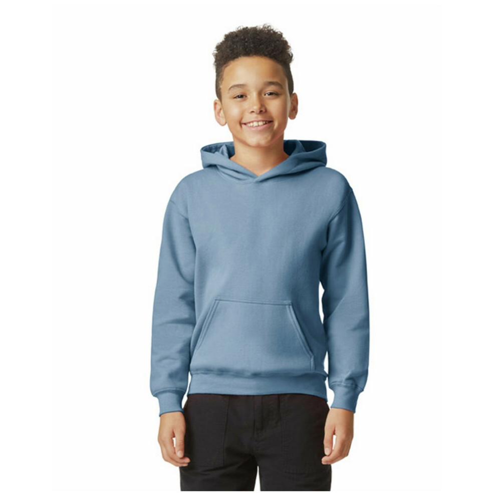 Gildan (5-6 Years, Stone Blue) Childrens/Kids Softstyle Plain Midweight Hoodie