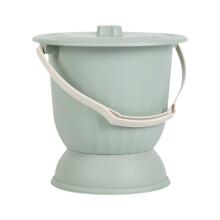 Portable Potty for Adults and Kids, Green Bedpan with Lid for Home, Travel and Camping
