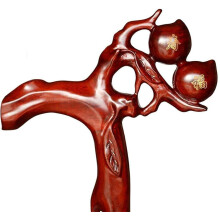 Hand Carved Wooden Walking Stick with Ergonomic Wing Handle for Seniors Hiking and Gift Decor