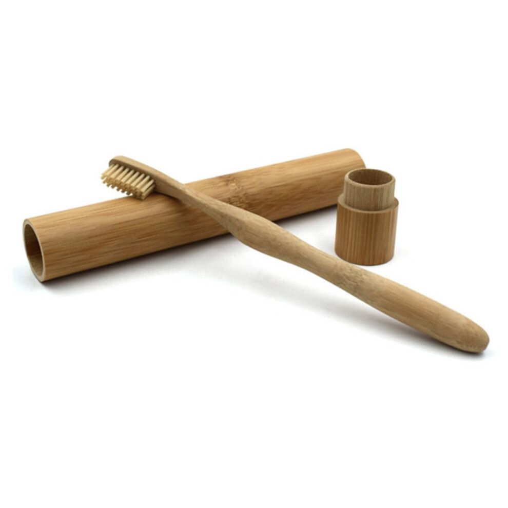 Bamboo Toothbrush Case Travel Holder Protects Bristles EcoFriendly Fits Standard and Electric Brushes