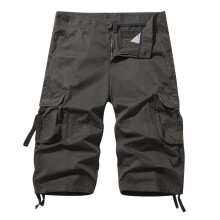 Men's Belted Cargo Long Shorts Inseam Below Knee Length Multi Pocket 3/4 Capri Pants (Big and Tall Shorts for Men)