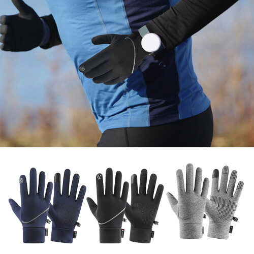 Winterhandschuhe, winddicht, warm, Touchscreen-kompatibel, Plüschfutter, 1 Paar 2
