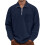 Shirts for Men Corduroy Long Sleeve Solid Collared Tops Zipper Pullover Textured Sweatshirt 1