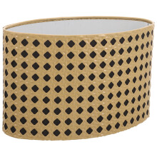 Abat-jour ovale en métal et tissu jaune – 1 pièce