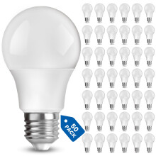 Ampoule LED A19, équivalent 60 W, 5000 K, 800 lm, culot E26, lot de 50