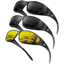 Occhiali per la visione notturna compatibili con occhiali da vista, antiriflesso, specchietto retrovisore ad alta definizione per la guida.