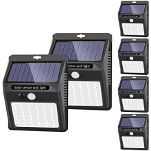 Conjunto de 6 luzes solares externas com sensor de movimento
