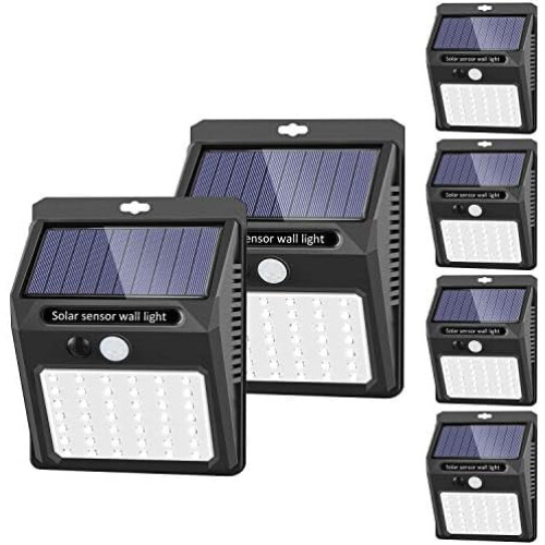 Conjunto de 6 luzes solares externas com sensor de movimento
